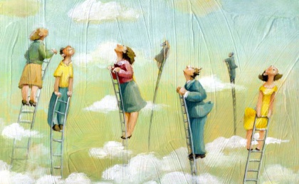 Mensen in de wolken