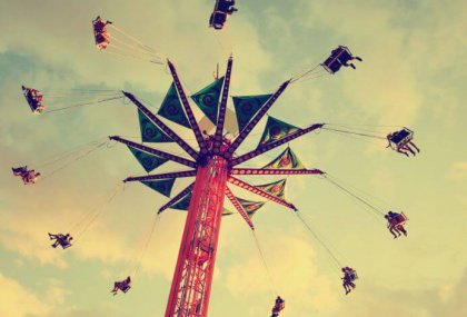 Spinning swings carnival ride