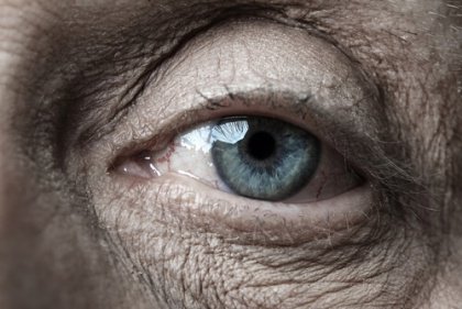 Close-up of old blue eye