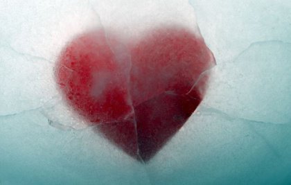 Heart shape in ice