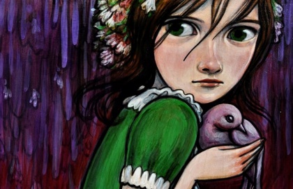 girl with bird