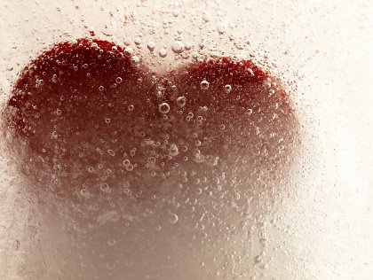 Hjärta täckt av bubblor