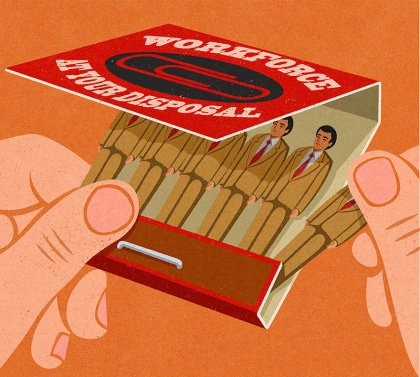 Abstract image matchbook with little men instead of matches 