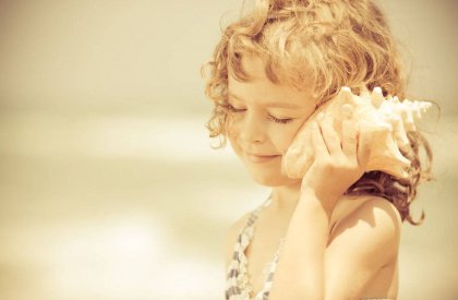 Girl with seashell