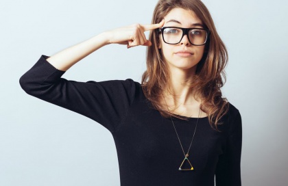 Girl Pointing to Brains