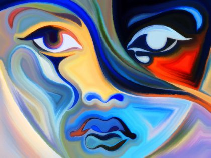 abstract painting of face