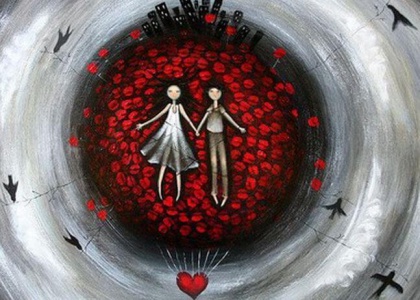 laying couple art