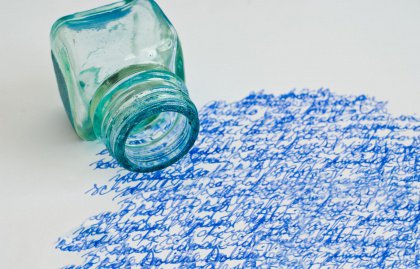 knocked over ink bottle