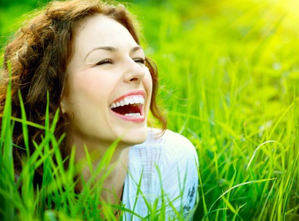 woman laughing