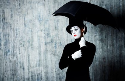 Mime in the Rain