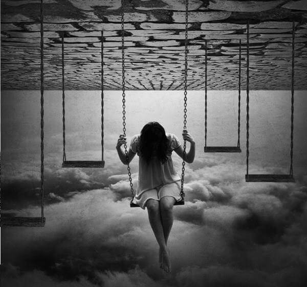 Woman Swinging, Head Down