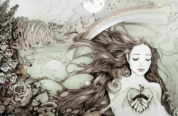 Woman With Plant in Hands