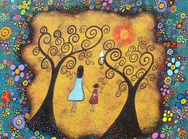 drawing- mother and daughter