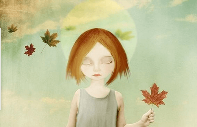 girl and leaf