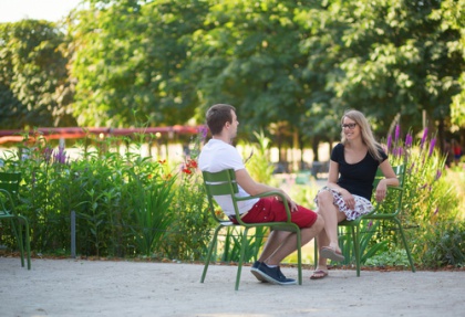 Couple Sitting in Park