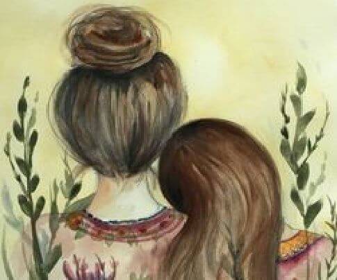 sisters head on shoulder