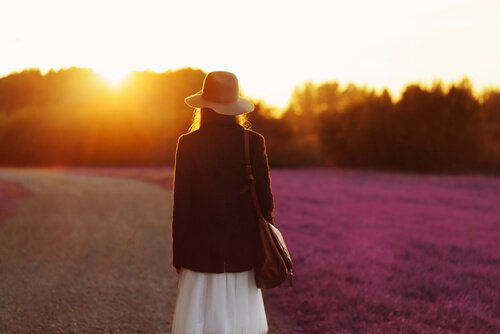 girl walking in field relationship