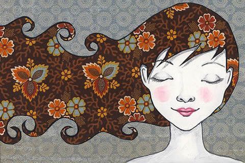 Woman with Flower Hair