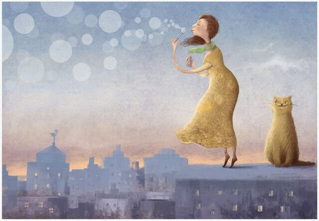 woman blowing bubbles mistake