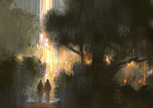 couple park storm