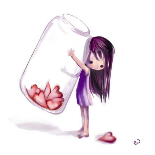 Girl with Jar of Hearts