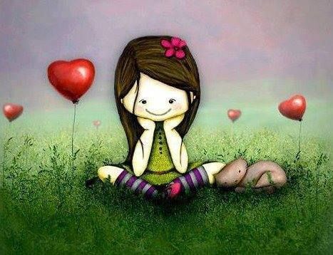girl with hearts