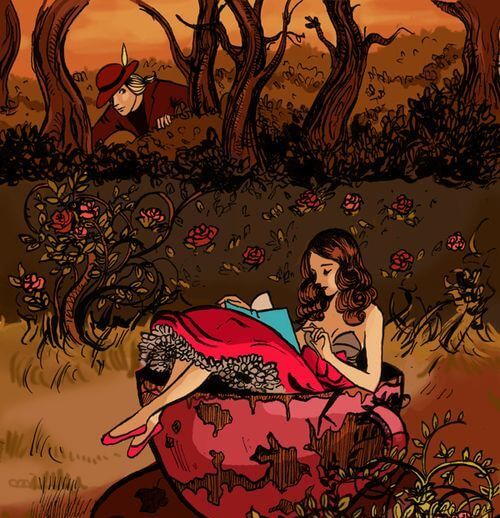 Girl Reading in Teacup