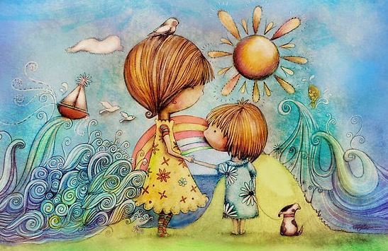 Mother and Child on Beach