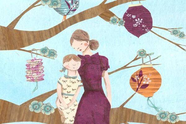 mother and daughter in tree