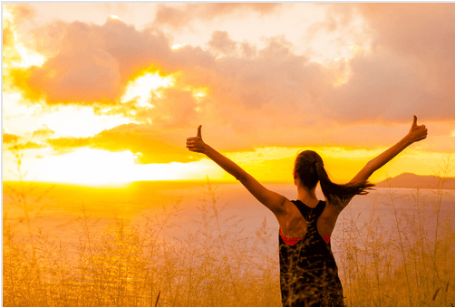 motivated woman sunrise