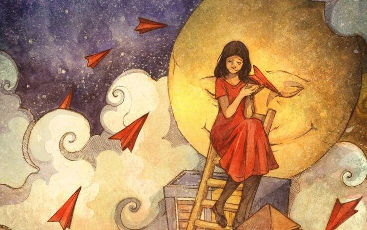 Woman on Ladder
