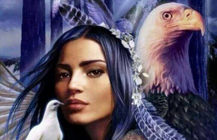Woman with Dove and Eagle