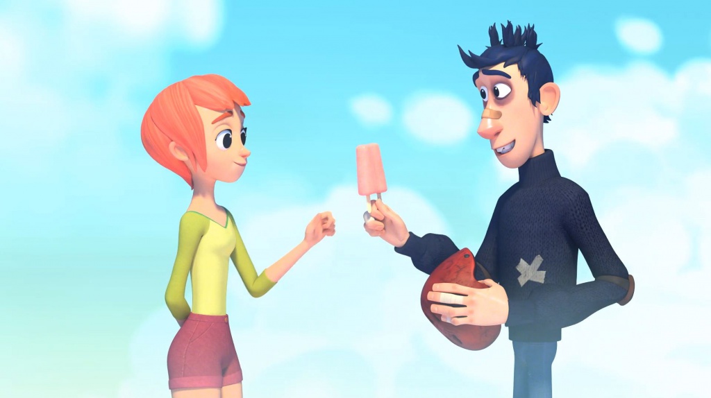 boy gives girl popsicle luck