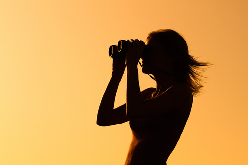 woman binocular