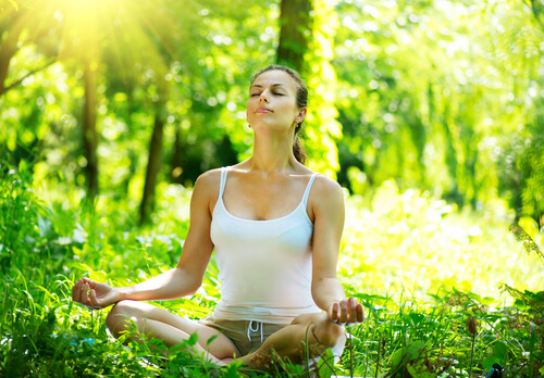 woman meditating