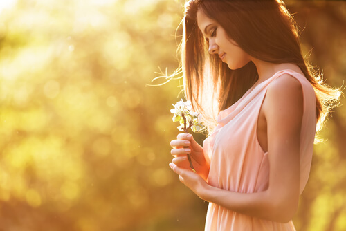 Woman with Flowers
