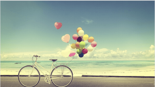 bike and balloons