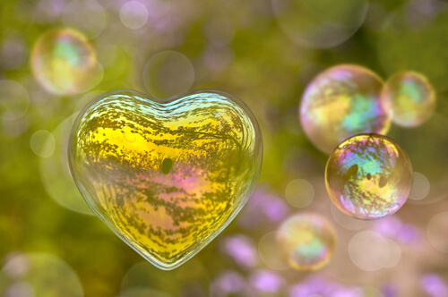heart shaped bubble romantic