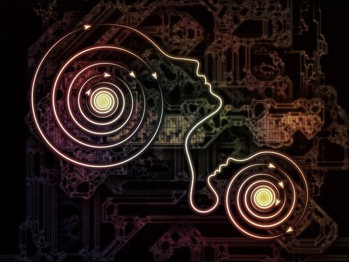 connected head silhouettes