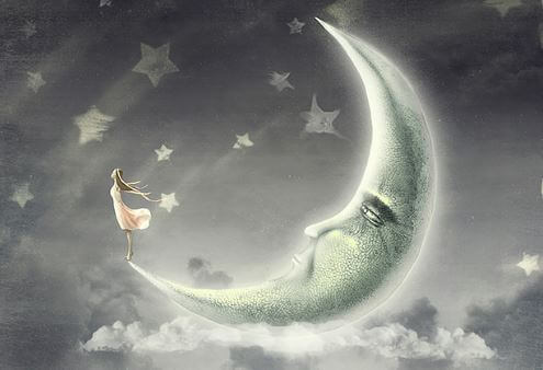 girl on the tip of the moon