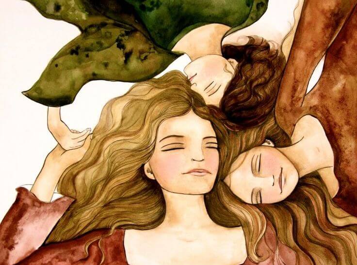 girls lying together enrich