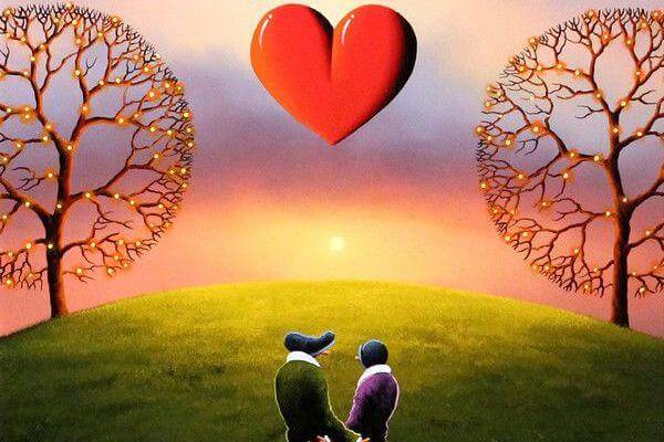 heart sunset