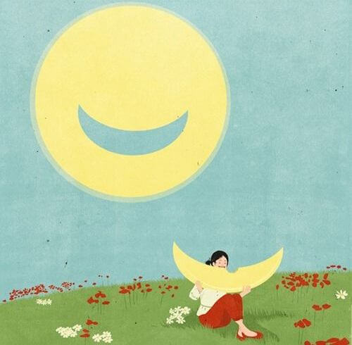 moon with smile