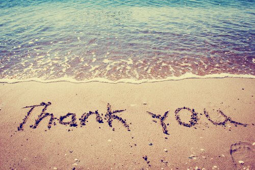 Thank You in Sand