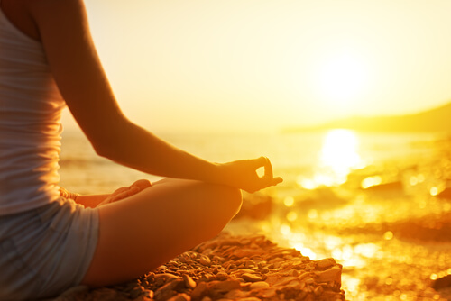 person meditating