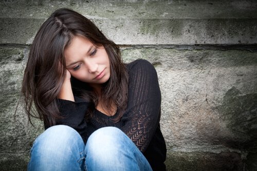 sad thoughtful woman