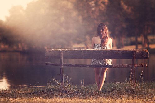woman on a bench