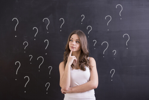 woman thinking without knowing what to do