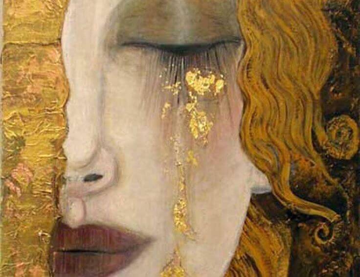 Woman Crying Gold