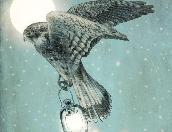 bird and lantern